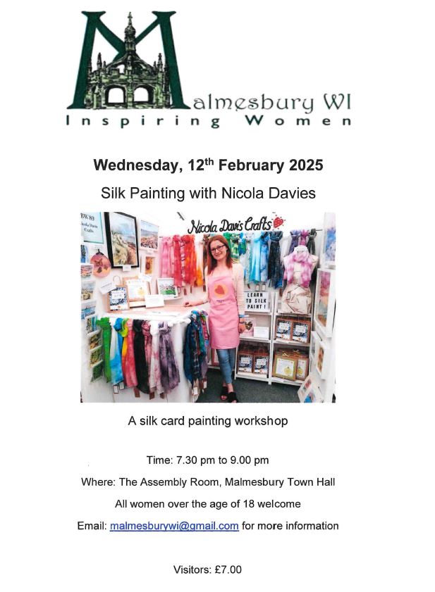 Malmesbury WI February Meeting - Nicola Davies - Silk Painting Workshop